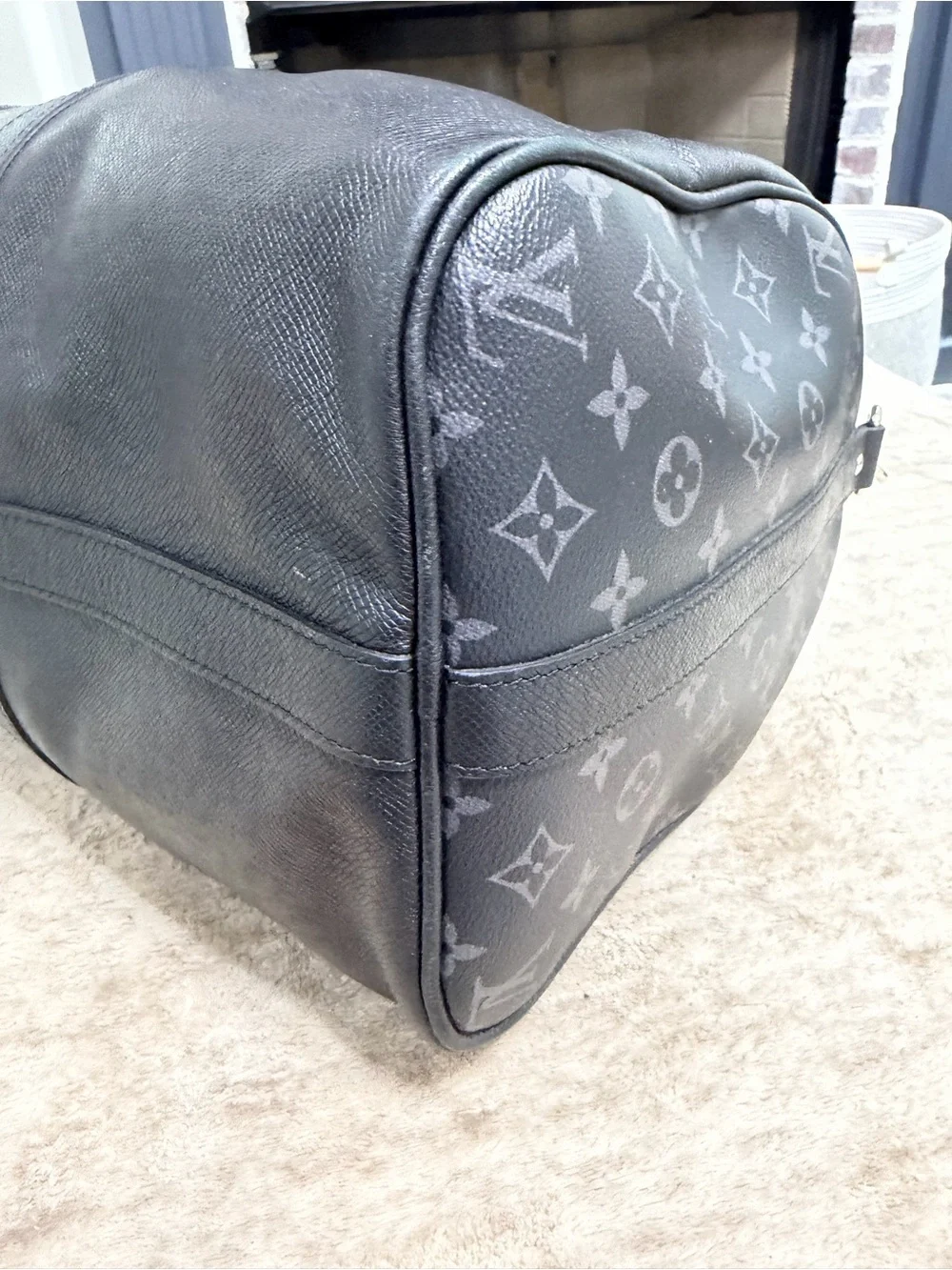 Louis Vuitton Black Monogram Eclipse Keepall Duffel with Strap